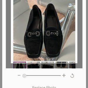 Stewart Weitzman Black Jeweled Loafers 9.5 SS